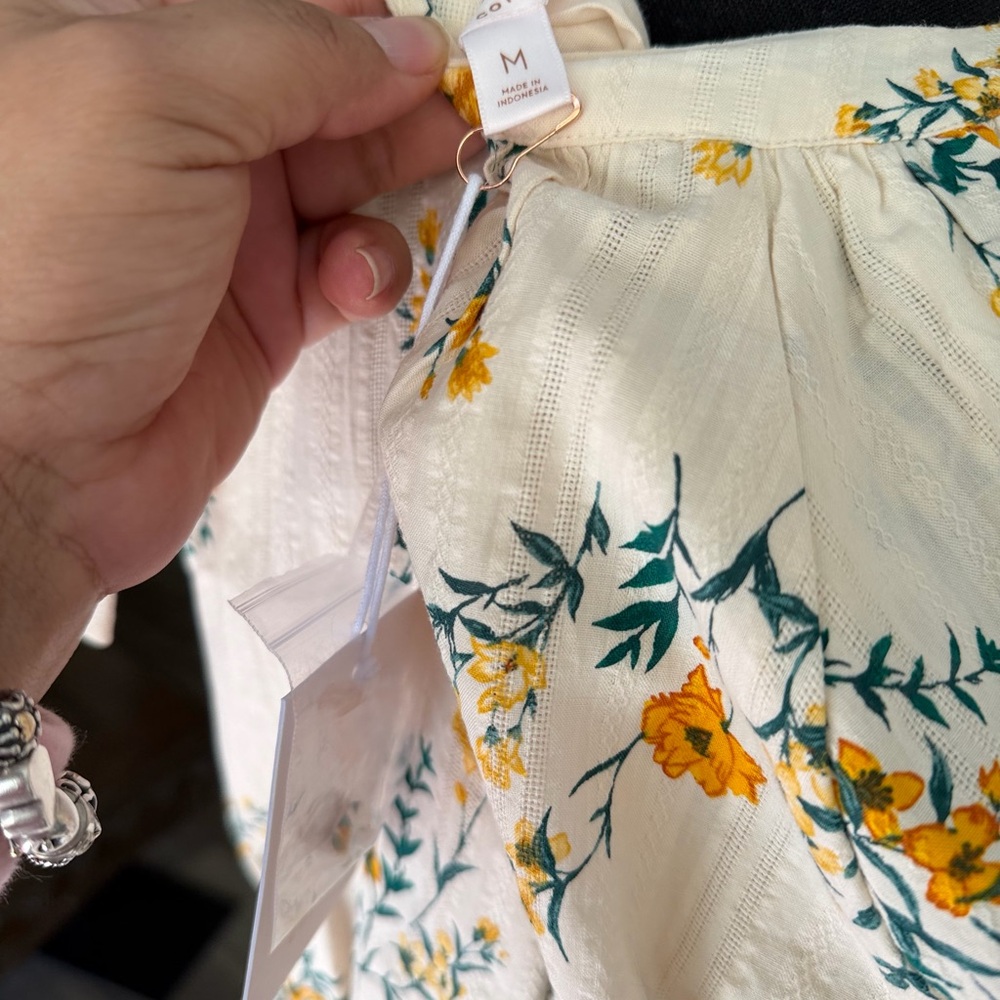 LC Lauren Conrad Cream Floral Midi Dress - Picture 7 of 7
